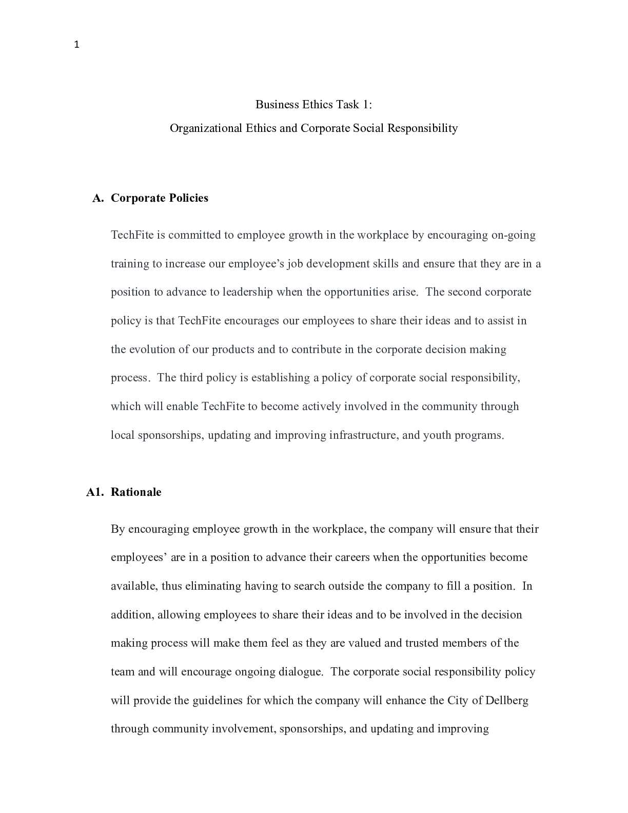 Preview of C717 Business Ethics Task 1.docx (1)    Business Ethics Task 1:  Organizational Ethics and